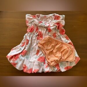 Burt’s Bees Organic Cotton Dress with Poppy Flowers Size 0-3 months